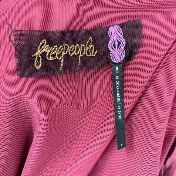 Free People Look of Love Sangria Ruched Bodycon Dress Burgundy Size 4 NWT - Picture 2 of 14